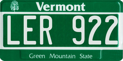 VT license plate LER922