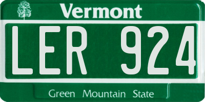 VT license plate LER924