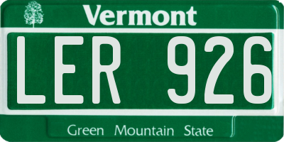 VT license plate LER926