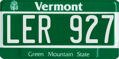 VT license plate LER927
