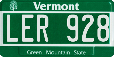 VT license plate LER928