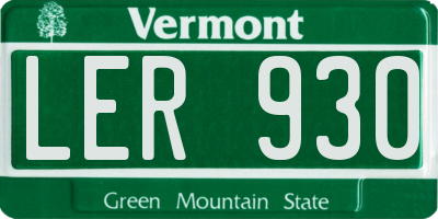VT license plate LER930