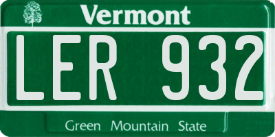 VT license plate LER932