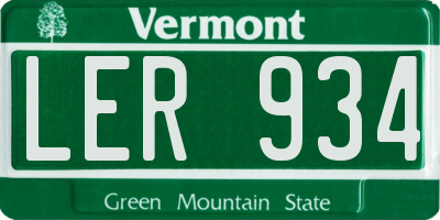VT license plate LER934