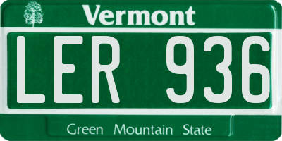 VT license plate LER936