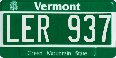 VT license plate LER937