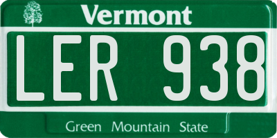 VT license plate LER938
