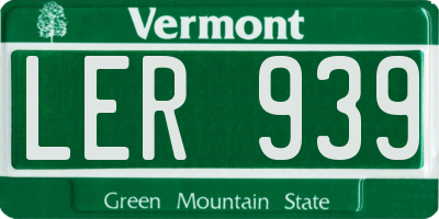 VT license plate LER939