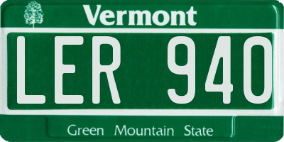 VT license plate LER940