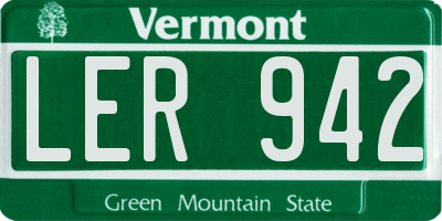 VT license plate LER942