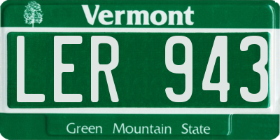 VT license plate LER943