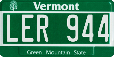 VT license plate LER944