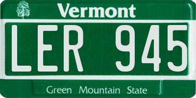 VT license plate LER945