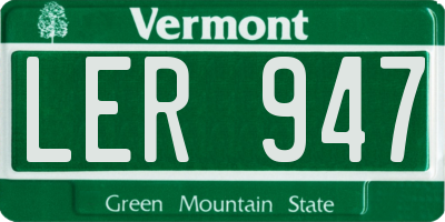 VT license plate LER947