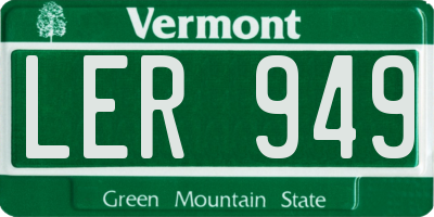 VT license plate LER949