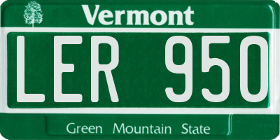 VT license plate LER950