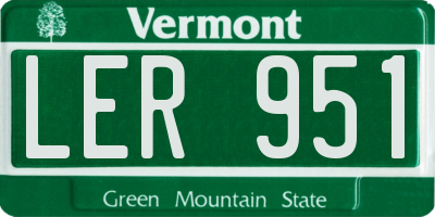 VT license plate LER951