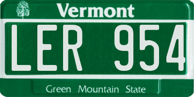 VT license plate LER954