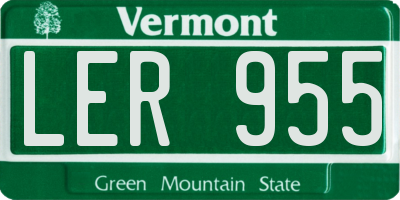 VT license plate LER955