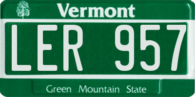 VT license plate LER957