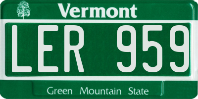 VT license plate LER959