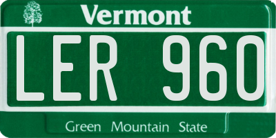 VT license plate LER960