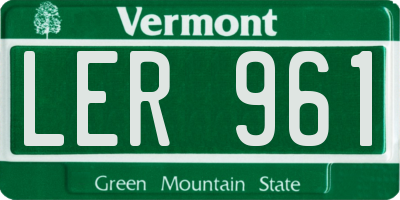 VT license plate LER961