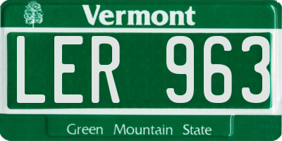 VT license plate LER963
