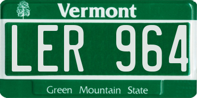 VT license plate LER964