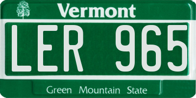 VT license plate LER965