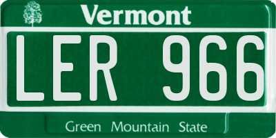 VT license plate LER966