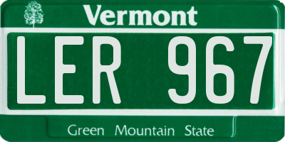 VT license plate LER967
