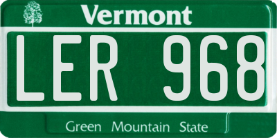 VT license plate LER968