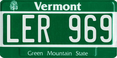VT license plate LER969