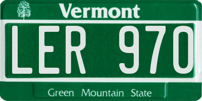VT license plate LER970
