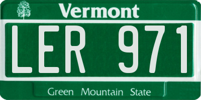 VT license plate LER971