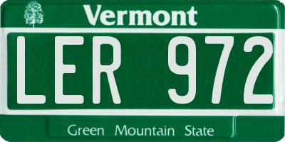 VT license plate LER972