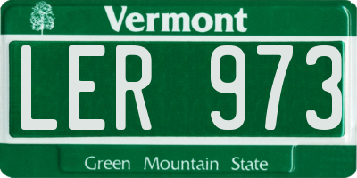 VT license plate LER973