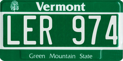 VT license plate LER974