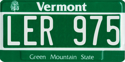 VT license plate LER975