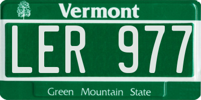 VT license plate LER977