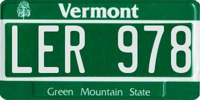 VT license plate LER978