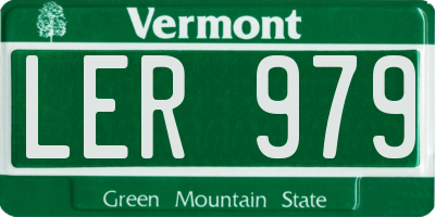 VT license plate LER979