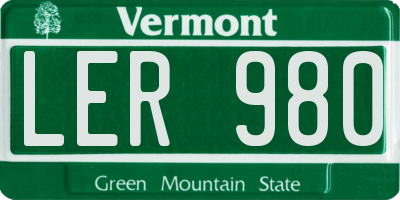 VT license plate LER980