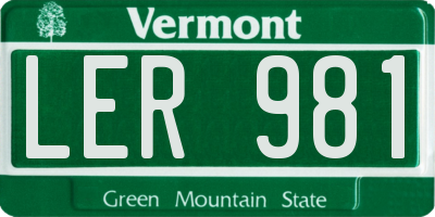 VT license plate LER981