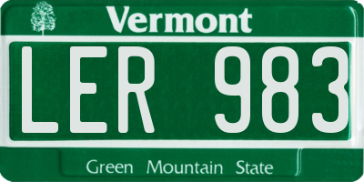 VT license plate LER983