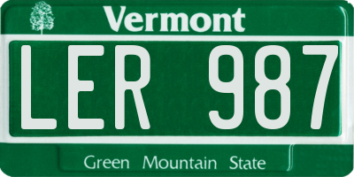 VT license plate LER987