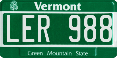 VT license plate LER988