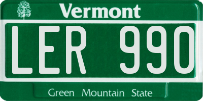 VT license plate LER990