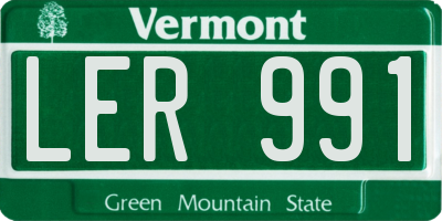 VT license plate LER991